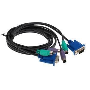 1.5m KVM Male to Male VGA PS/2 Switch Cable for Keyboard Mouse Monitor ...