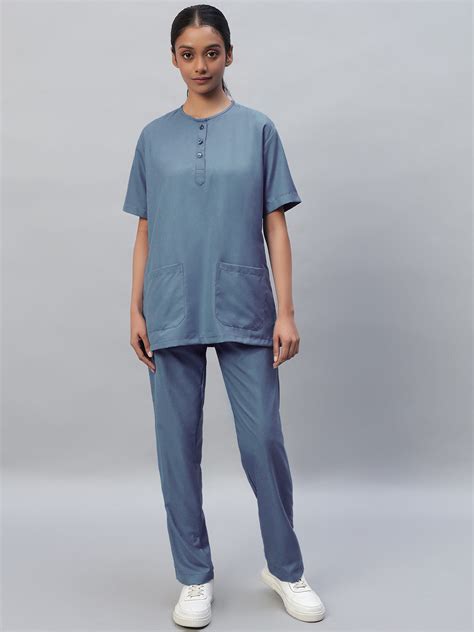 Buy Half Sleeve Round Neck 3 buttons Medical Scrubs - Hirawats