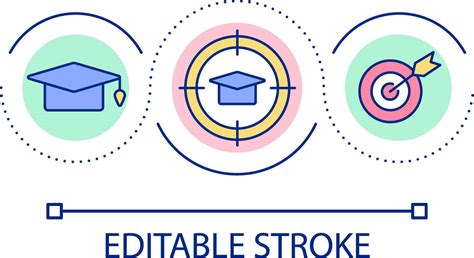 Educational goals setting loop concept icon. Achieving growth in ...