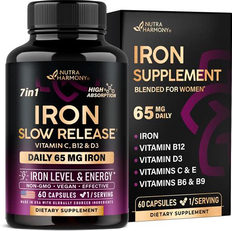 Amazon.com: Slow Fe Slow Release Iron Tablets, 60 Count : Health & Household