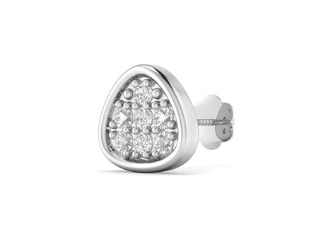 Trilume Spark Ear Stud In Gold For Men | Orionz Jewels