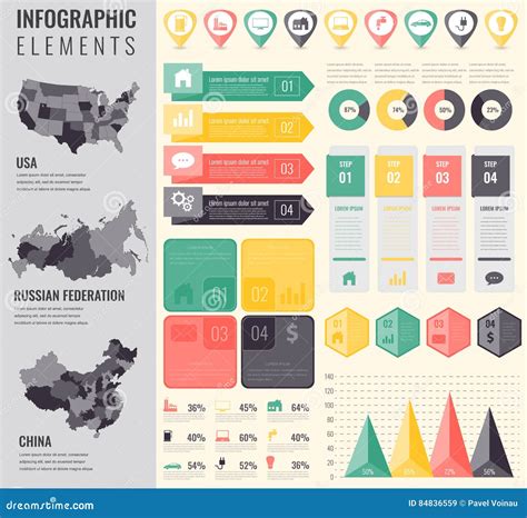 Infographic China Foods Business Flat Lay Idea. Vector Illustrat ...