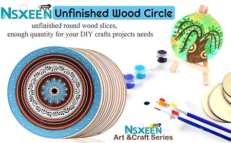 NSXEEN 24 Pcs Art Craft Coaster 4" Inch Round Shape MDF Coasters Plain ...