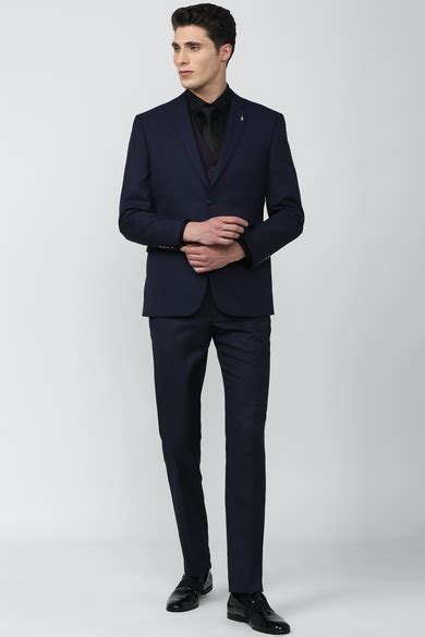 Buy Men Navy Check Slim Fit Wedding Four Piece Suit Online - 797324 ...