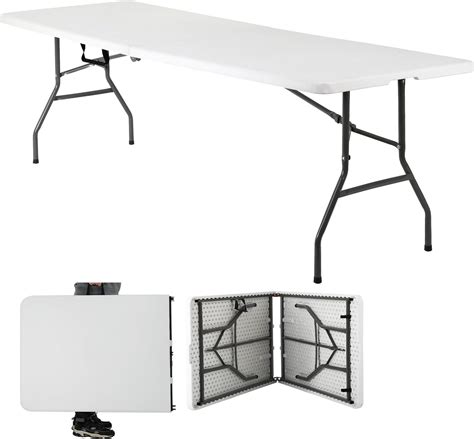 Amazon.com: Dkeli 8 Foot Folding Table Portable Picnic Table Folding ...