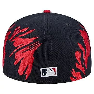Men's New Era Navy/Red Atlanta Braves Retro Pattern 59FIFTY Fitted Hat