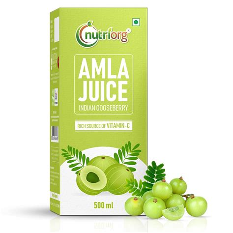 Buy Nutriorg Amla Juice 500 ml | Amla Juice for Hair & Skin | Rich in ...