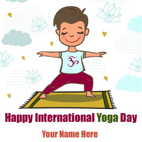 Happy International Yoga Day Greeting With Your Name