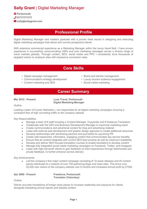 Image result for Good CV Example