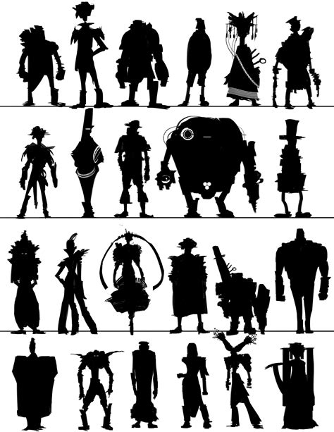 All Characters must have a distinctive attributes. Doing some quick Silhouette sketches is a way ...