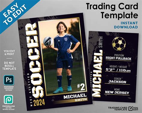 This item is unavailable - Etsy | Trading card template, Soccer cards ...