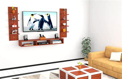 Anikaa Ancort Engineered Wood Wall Mount TV Unit/TV Stand/Wall Set Top ...