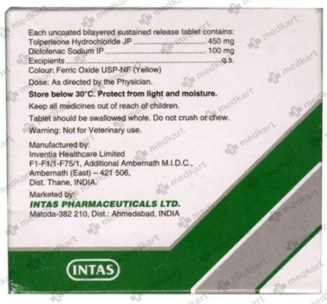 TOLPERITAS DSR TABLET 5'S : View Price, Combination and Alternatives ...