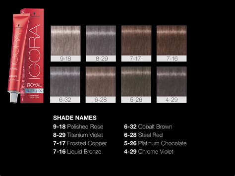 Schwarzkopf Professional IGORA Royal Metallics Color Shades ...