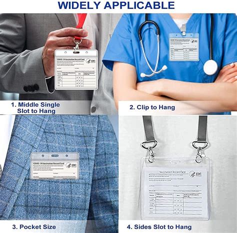 Buy 5 Pack- CDC Vaccine Card Protector 4’’ X 3’’ Inches for ...