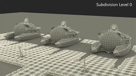 3D model Luxurious Personal Submarine Floating Pontoon Modular Rigged ...