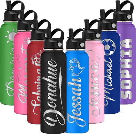 Amazon.com: Personalized Water Bottles Custom Insulated 24oz Engraved ...