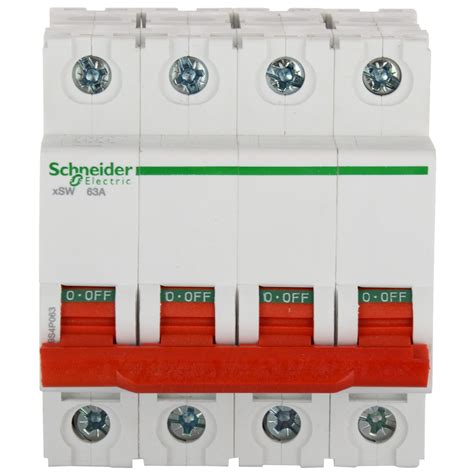 Schneider Electric Acti 9 63-A 4-Pole Polycarbonate MCB Isolator (White ...
