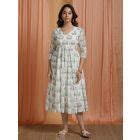 White Hand Block Printed Cotton Mulmul Co-ord Set- Set of 2