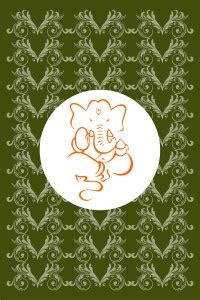 Shree Ganesh Poster with Creative Pattern in Solid Green Background ...