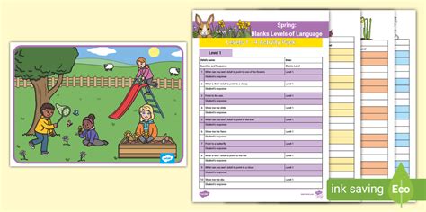 Spring: Blanks Levels of Language Levels 1 - 4 Activity Pack