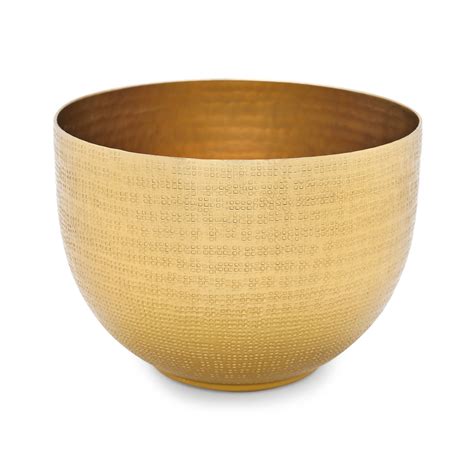 Shop Gold Hammered Round Decorative Metal Bowl - Small - at Best Price ...