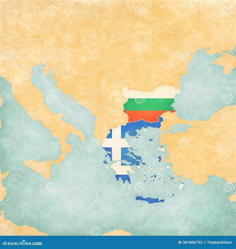 Map of Balkans - Greece and Bulgaria Stock Illustration - Illustration of peninsula, grunge ...