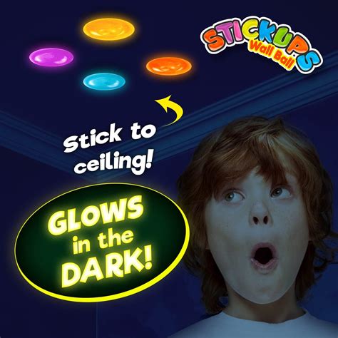 Buy Stick Up Wall and Ceiling Balls Glow in The Dark Sticky Balls (2 ...
