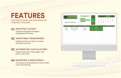 Resource Calendar Template in Excel, Google Sheets - Download ...