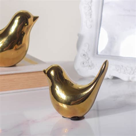 Bird Showpiece Gold Set Of 2