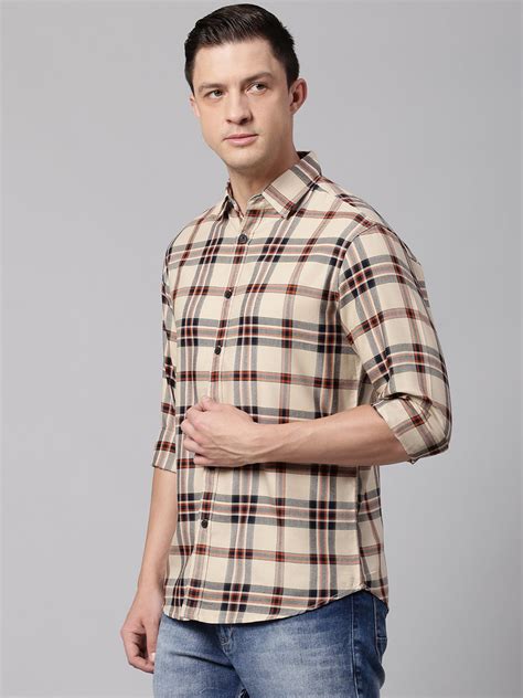 Men's Beige Slim Fit Polycotton Casual Shirt – DENNIS LINGO