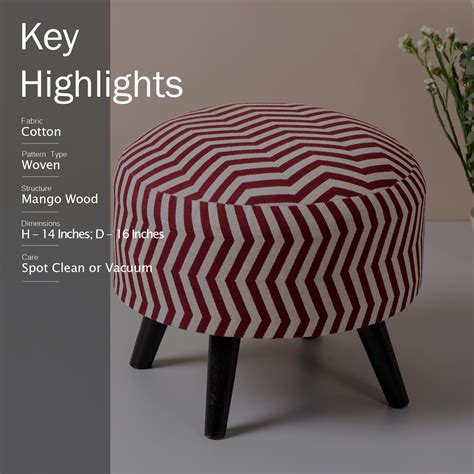 Buy Maroon Zig Zag Ottoman Online at Best Price in India - Nestroots