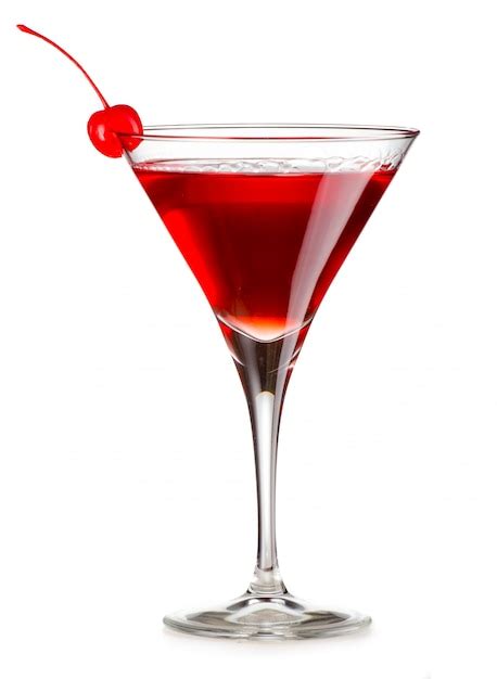 Cosmopolitan cocktail with cherry isolated | Premium Photo