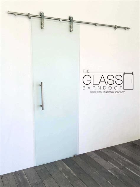 Frameless Frosted Glass Barn Door - Any Size, Free Shipping! Frosted ...