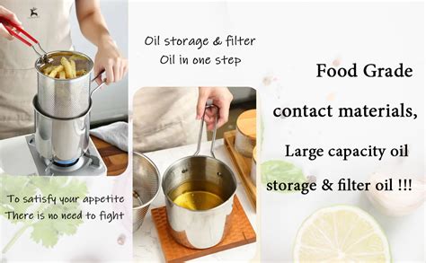 Buy DAYANIDHI 1200ml Small Deep Frying Pot with Strainer Basket ...