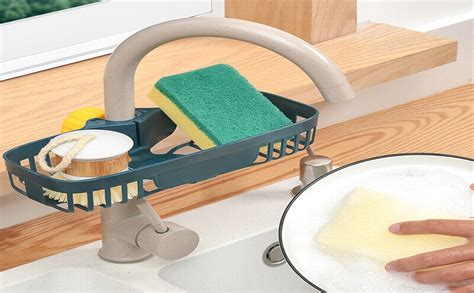 Divik Plastic Faucet Storage Rack Soap Sponge Dish Hanging Holder ...