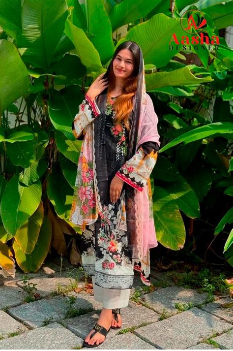 Aasha 1148 Cotton Dupatta Pakistani Salwar Kameez