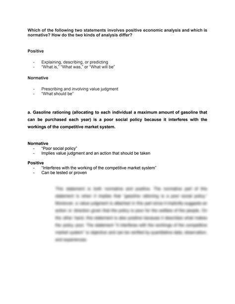 SOLUTION: Managerial economics positive vs normative economic analysis - Studypool