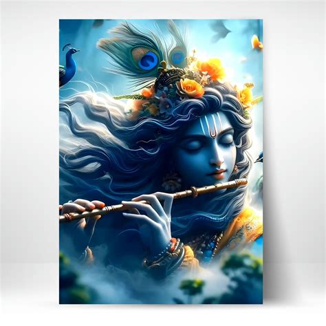 High-Quality Metal Posters - Lord Krishna LK04 | Vibrant Colors & Sharp ...