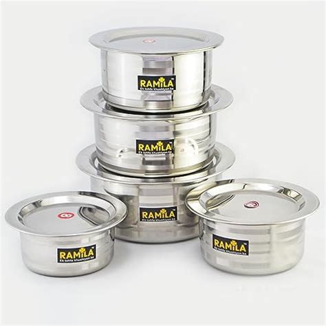 Buy Ramila Stainless Steel Tope Set | Cookware Set with Lid | Steel Pot ...