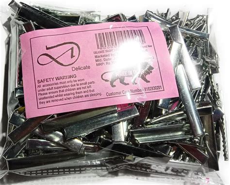 Delicate 50 Pieces 4.5 Cm SIVER COLOUR Long Flat Alloy Steel Metal ...