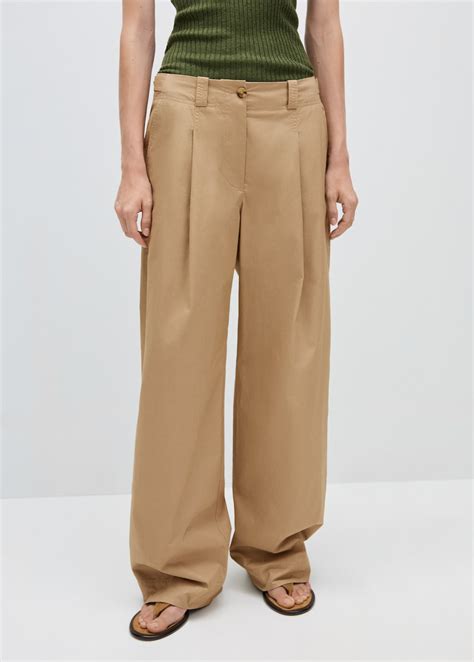 Pantalón pinzas wide leg - Mujer | MANGO OUTLET España (Península y ...