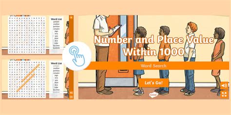 Number and Place Value Within 1000 Interactive Word Search