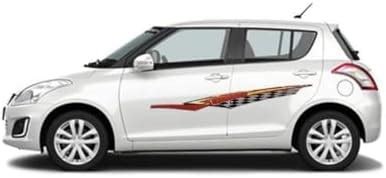 AUTOMANTRA Car Decal - Red, Vinyl, Bold, Colorful Pattern, Rectangular ...