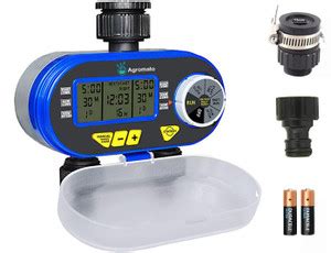 Agromato Two-Zone Solenoid Drip Irrigation Timer|LCD|Universal Tap ...