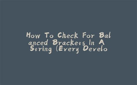 Check If String Is Balanced JavaScript 的图像结果