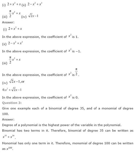 Image result for Polynomials Class 9 NCERT Solutions