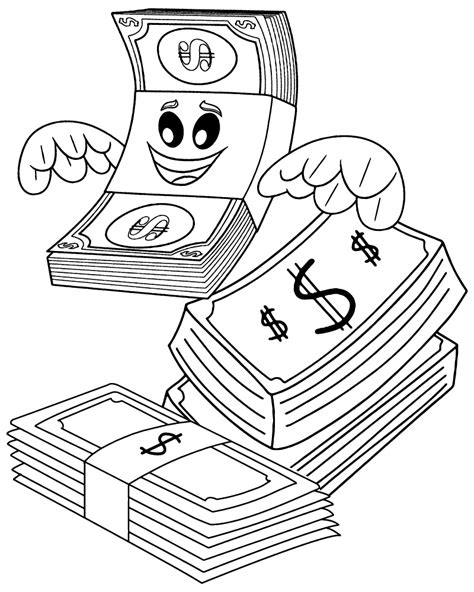 Money Coloring Pages 的图像结果