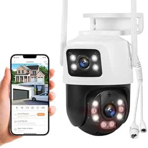 Fuers 6MP Wireless Security Camera, Surveillance Cameras Dual Lens ...