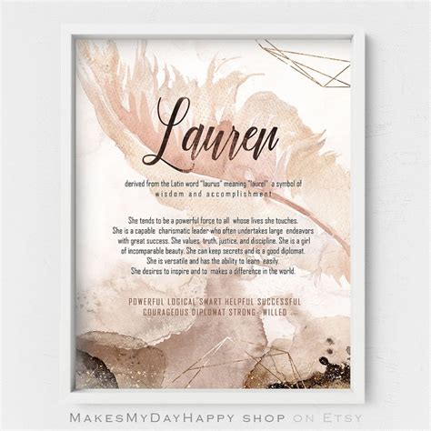 Lauren Name,meaning of Name,personalized Gift,custom Name Meaning ...